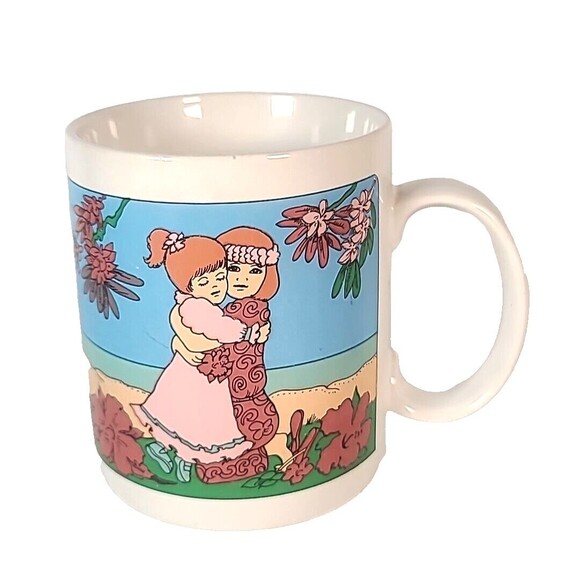 Diana Hansen-Young Hawaii Mug 1992 The Hug Vintage Childhood friendship Mug Art - Picture 9 of 9
